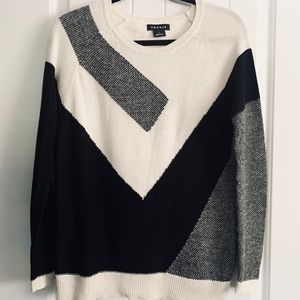 Trouvé Black & Cream Color Block Sweater